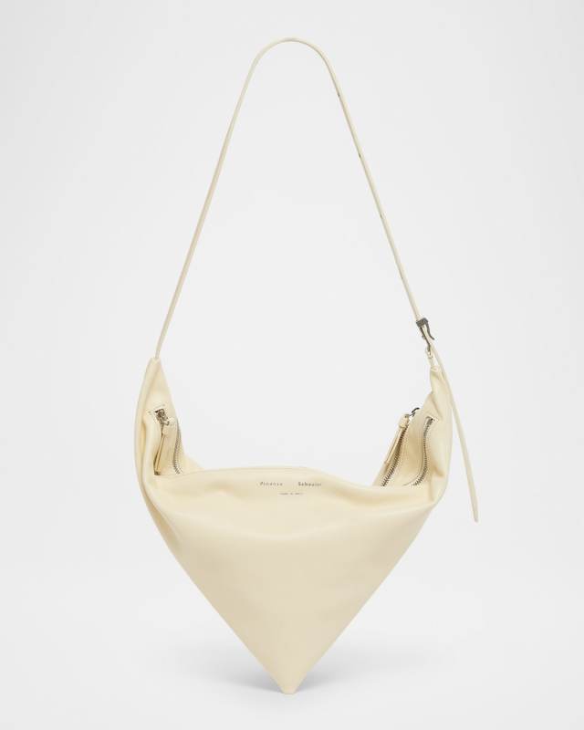 Tetra Double-Zip Napa Leather Shoulder Bag